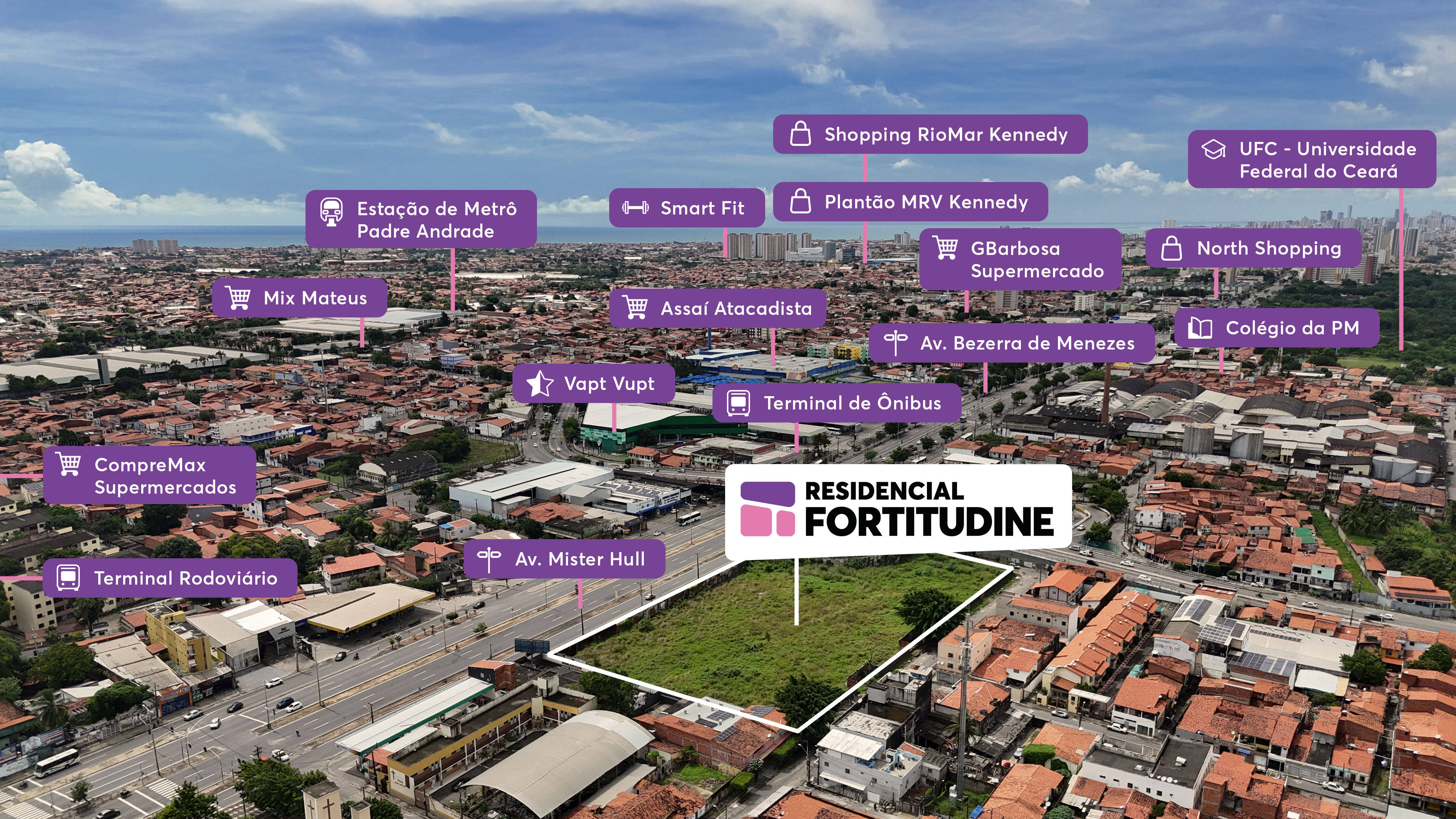Foto aérea do Residencial Fortitudine